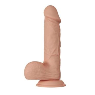 Imagem de Prótese Realística Bahamut Com Escroto E Ventosa 21,8 X 4,3Cm Dildo Pênis Veias Glande PE012C
