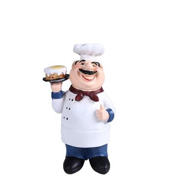 Imagem de Estátua de escultura Mini Chef, resina, lindo enfeite de cozinha de 9 cm