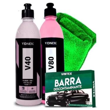 Imagem de Kit Polimento V80 Selante + V40 + V-bar Vonixx + Microfibra