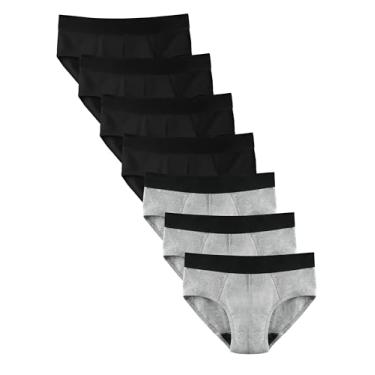 Imagem de TIICHOO Cueca boxer de algodão reutilizável para incontinência para crianças, pacote com 7, 4 preto/3 cinza, XG
