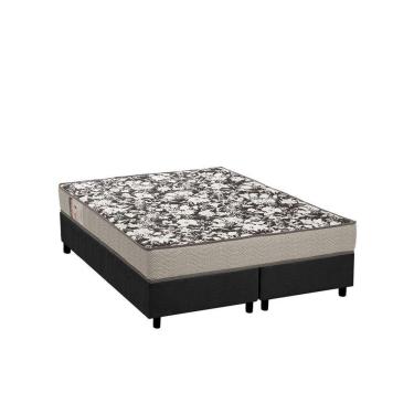 Imagem de Cama Box Queen: Colchão Espuma Ortobom Physical Ultra Resistente + Base Crc Suede Gray(158X198)