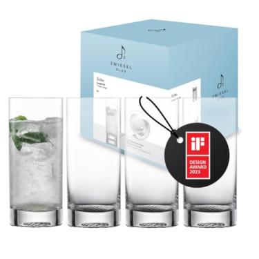 Imagem de Zwiesel Glas Copo Echo Long Drink (conjunto de 4), copos elegantes para bebidas longas, copos de cristal Tritan seguros para lava-louças, feito na Alemanha (item nº 123378)
