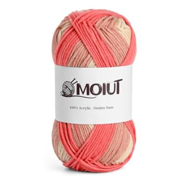 Imagem de Fio variegado fofo para crochê - fio 100% acrílico penteado 4 - fios ombres volumosos para meias de crochê, cachecol e artesanato DIY - Fio de quebra-cabeça Premier 99 g/169 m (mar rosa)
