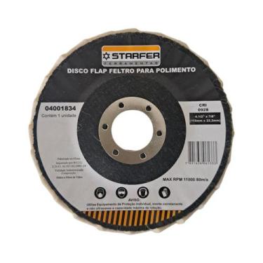 Imagem de Disco Feltro Polimento 4.1/2 Aço Inox Alumínio 1pct com 5und - Starfer