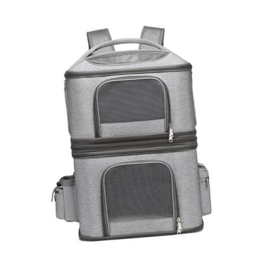 Imagem de Generic Mochila para transporte de gatos Mochila para animais de estimação Mochila para transporte de cães leve e macia para caminhadas Viagens ao veterinário, CINZA