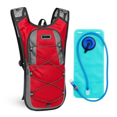 Imagem de Mochila de Hidratação 2L com Bolsa D'água, Sistema de Hidratação TPU + PVC, 47 x 25 cm, Ideal para Trilhas e Ciclismo (Vermelho)