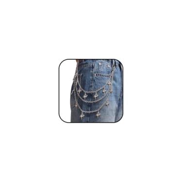 Imagem de Corrente de calça Star para mulheres, saia Y2K, corrente de jeans, corrente de bolso para calças, motociclista, quadril, punk, acessórios para festivais de música, concertos, cosplay, adjustable