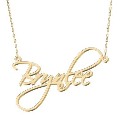 Imagem de UMAGICBOX Colar com nome personalizado – Escolha entre 14 estilos de fonte – Pingente banhado a ouro 18K personalizável – presentes ideais para aniversários, Dia das Mães, Natal, meninas,