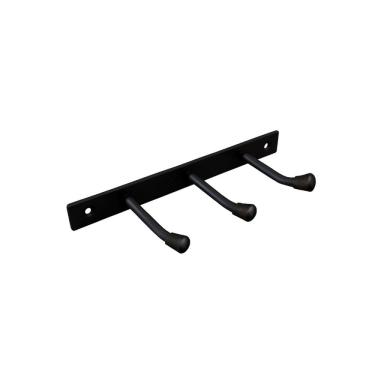 Imagem de Kit 3 Suportes de Parede Organizador para Vassouras e Rodos 9 Lugares Preto - NV811PR