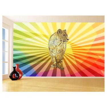 Imagem de Papel De Parede Animais Pop Art Leoa Colorido 3,5M Pxa449 - Você Decor