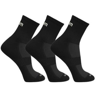 Imagem de Kit 3 meias poliamida cano curto esportiva corrida academia exercício 