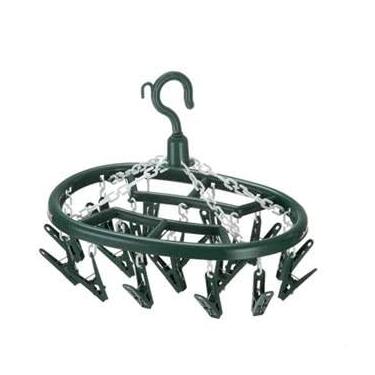 Imagem de Varal Oval De Plástico Com 16 Prendedores Para Meias E Lingerie