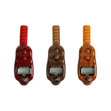Imagem de Hitopin Contador digital de contas, 3 peças de contadores digitais Tasbih, contador de dedos redefinível, contador digital com bússola, contadores de contas de oração rotativos eletrônicos, para