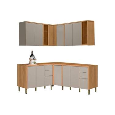 Imagem de Kit Cozinha Modulada 6 Peças Allure (3aéreos+3balcões) Cp27 Jequitiba-gris Fosco - Linea