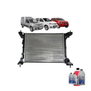 Imagem de Kit Radiador Novo Uno/Pálio Evo 10> Mobi 16> com Aditivo e Água Desmineralizada