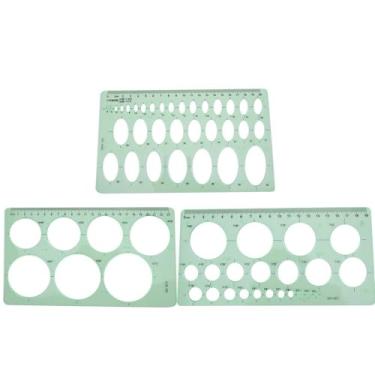 Imagem de Modelo de desenho de arquitetura multifuncional Réguas DIY Pintura Kit de régua oca Ferramentas profissionais de desenho de plástico para arquitetos, engenheiros, estudantes e ((Nº 1) Conjunto de 3 peças)