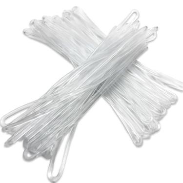 Imagem de Pacote com 100 alças de plástico transparente para bagagem – Laços de minhoca duráveis para etiquetas de bagagem, cartões de identificação, acessórios de crachá, 15 cm