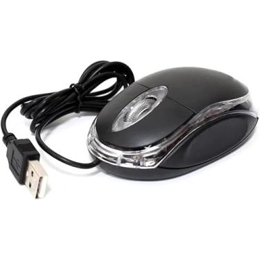 Imagem de Mouse Óptico 800 dpi MS01 Luz Led Com Fio USB Plug & Play Preto Design Ergonômico