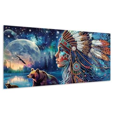 Imagem de Diymood Kits de arte de diamante grande de forma especial DIY para adultos mulheres africanas, kits de pintura de diamante 5D cenário broca completa tela redonda bordado mosaico iniciante casa