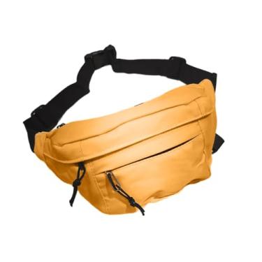 Imagem de Pochete Bolsa Grande Transversal Ajustável Lisa Celular Dinheiro Cor Laranja