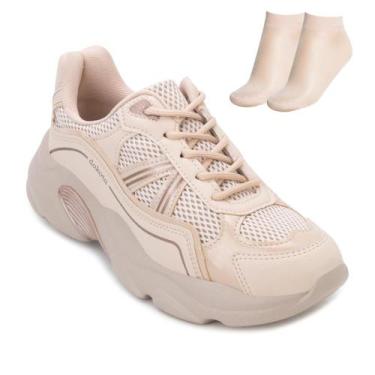 Imagem de Tênis Casual Dakota B e Meia DT25-D0971, Bege, 36