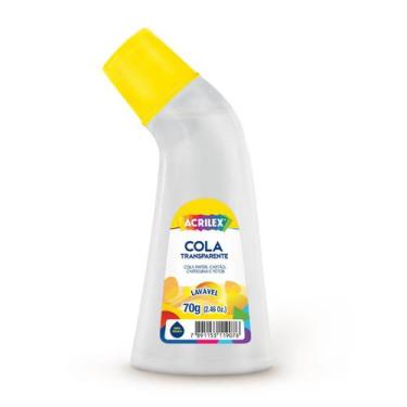 Imagem de Cola Transparente Lavável 70g Acrilex Papel Cartolina Fotos