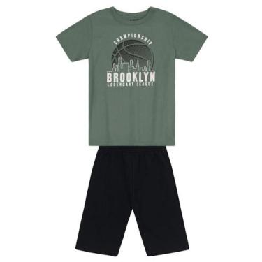 Imagem de Conjunto infantil menino de basquete Brandili, Verde, 6