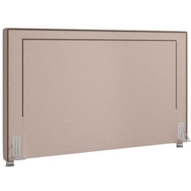 Imagem de Cabeceira Cama Box Casal King 195 cm P05 Berlim Linho Bege Escuro - Lyam Decor