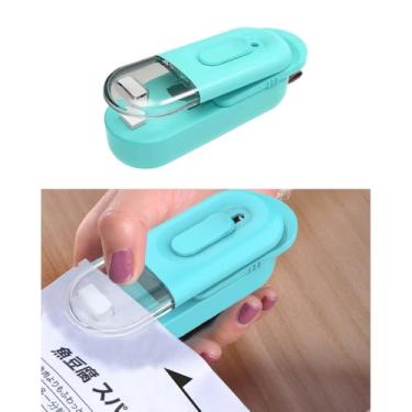 Imagem de Mini máquina de revenda portátil seladora portátil a vácuo 2 em 1 seladora e cortador para sacos plásticos de armazenamento de alimentos
