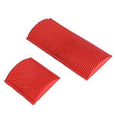 Imagem de GLOGLOW Ferramenta de Cabeça de Escova de Rolo, Escova Serrilhada de Borracha, Decoração de Parede Diy, 2 Tamanhos, Pintura de Efeito de Grão de Madeira Vermelha Nan