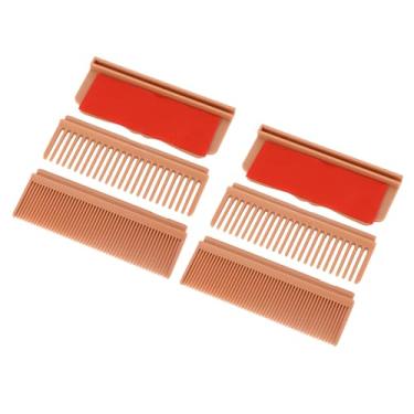 Imagem de Yinhing Acessório de Pente Alisador de Cabelo PPS de Alta Temperatura de Fibra de Carbono, Dente Largo e Fino, Clipe de Ferro Plano No Pente, Acessório para Acabamento de Estilo Sem Esforço e Cabelo Em Design Marrom Vermelho