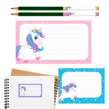 Imagem de Etiqueta Escolar Adesiva Personagens Volta as Aulas - Deliquadros, Uni