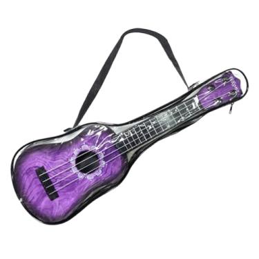 Imagem de KiBcsLic Ukulele de brinquedo infantil de 42 cm com 4 cordas, ideal para brincar de faz de conta e aprender, com bolsa para guardar instrumentos musicais, Tolet