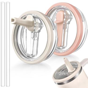 Imagem de ANTAND Pacote com 2 tampas de substituição à prova de vazamento 1,134 g para acessórios Stanley Cup, tampas à prova de vazamento para Stanley Quencher H2.0, capa de canudo à prova de poeira para copos