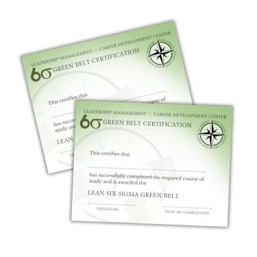 Imagem de Certificado Lean Six Sigma Green Belt Pacote com 30 unidades 21,6 x 28 cm Nível básico do curso de carreira profissional Níveis para melhoria do processo de avanço