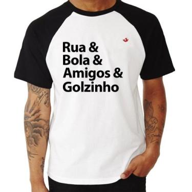 Imagem de Camiseta Raglan Rua & Bola & Amigos & Golzinho - Foca na Moda, Branco,