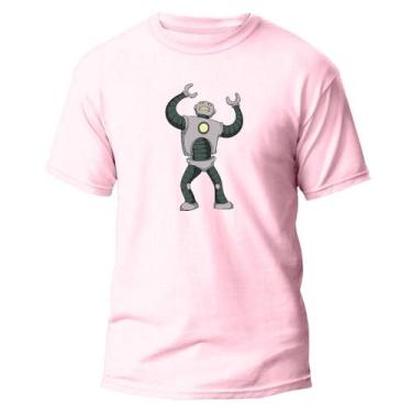 Imagem de  Camiseta Basica Algodão Premium Estampa Digital Robô Feliz  - Pavesi,