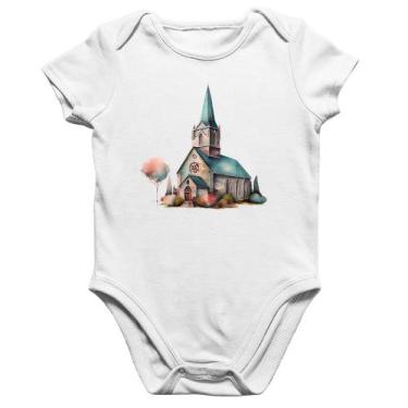 Imagem de Body Bebê Algodão Igreja Arte - Foca na Moda, Branco, P