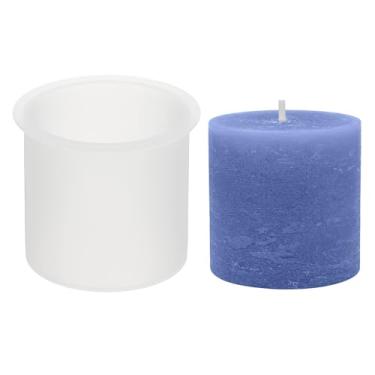 Imagem de Generic Molde de resina de 9 cm para fabricação de velas, moldes cilíndricos de silicone para resina epóxi molde de fundição em branco para artesanato faça você mesmo decoração de casa, ferramenta