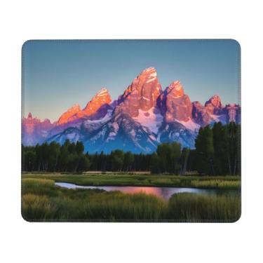 Imagem de Tapete de rato com impressão do Parque Nacional Grand Teton, superfície macia e base de borracha, mousepads de tecido macio - uma peça