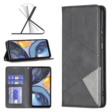 Imagem de YUNCHAO Caixa de telefone Para Motorola Moto G22 Prismatic Invisible Magnetic Leather Telefone capa para celular