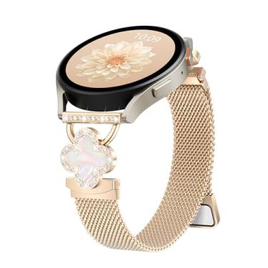 Imagem de Pulseiras femininas de metal finas para Samsung Galaxy Watch 7 6 5 4 FE de 40 mm e 44 mm/6 4 mm/6 4 mm, 46 mm, 43 mm, 47 mm/5 Pro/Active 2, pulseira magnética milanesa de 20 mm para Samsung Watch