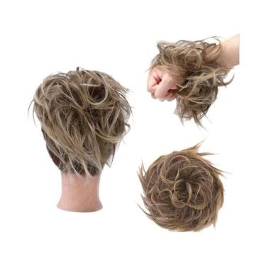 Imagem de Penteado Feminino Em Coque Bagunçado, Peça De Cabelo Sintético Fluffy 