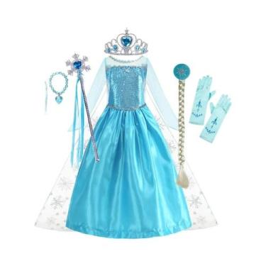 Imagem de Fantasia De Halloween Da Princesa Elsa De Frozen Para Meninas, Traje D