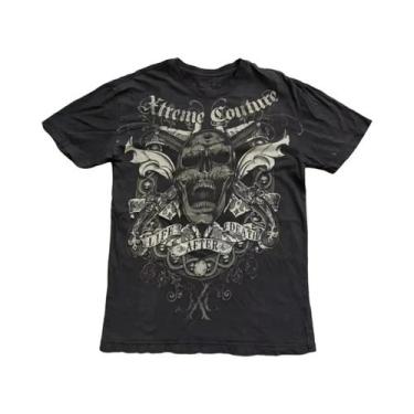 Imagem de Camiseta Masculina De Verão Com Estampa De Caveira E Asa De Anjo, Gola