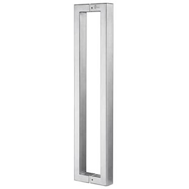 Imagem de 91.4 cm Standoffs sólidos Heavy Duty Commercial Grade-304 Puxador de porta de aço inoxidável/porta de celeiro de vidro 1 par (Cor: Prata, Tamanho: 91,4 cm) (Prata 18 polegadas)