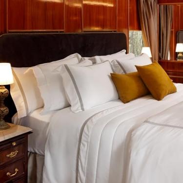 Imagem de Artelassê Jogo de Lençol Queen 300 fios Selina Branco/Cinza