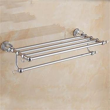 Imagem de 3FLQOOPP Suporte de papel higiênico de latão suporte de parede de cristal prateado suporte de toalha suporte de escova de banheiro conjunto de acessórios de hardware de banheiro! (Cor: E, tamanho