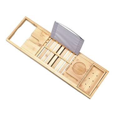 Imagem de Prateleiras de banheiro de bandeja de banheiro feitas à mão para almofada/livro/tablet, acessórios de banheiro suporte de rack de banheira (cor: D, tamanho: conforme mostrado) (E conforme mostrado)