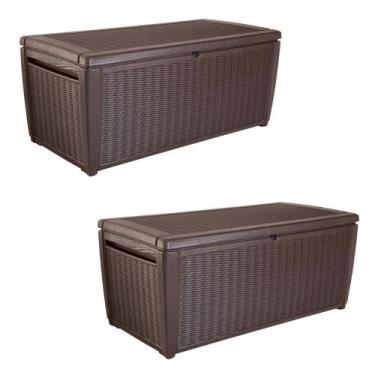 Imagem de Combo Caixa Grande Organizadora 511 Litros Baú Multiuso Keter Sumatra 